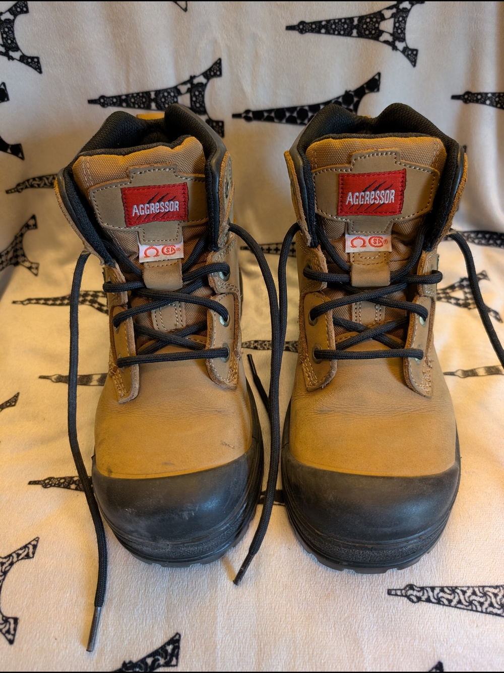 Aggressor Tan Work Boots with Steel Toe